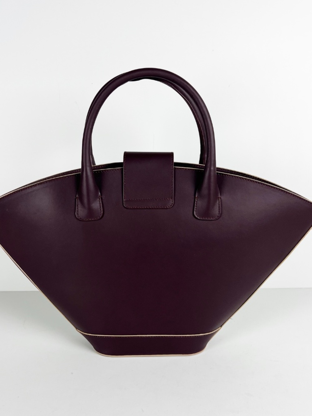 Paris 64 Lumière Burdeos Genuine Leather Convertible Tote Bag Purse Burdeos - Picture 2 of 4